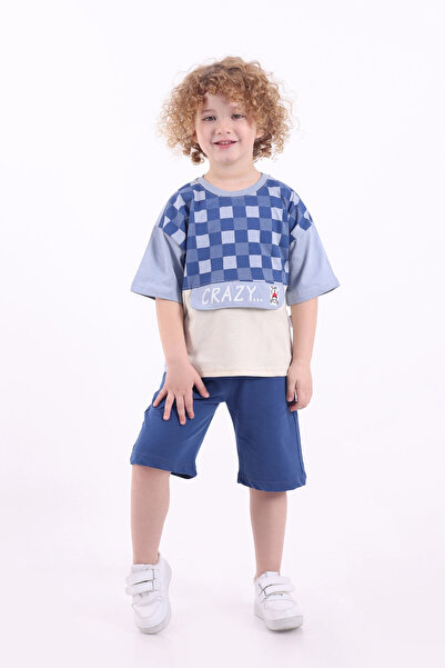 Mixima Шорти з капюшоном і принтом у вигляді квадратів, для хлопчиків 3-6 рок...