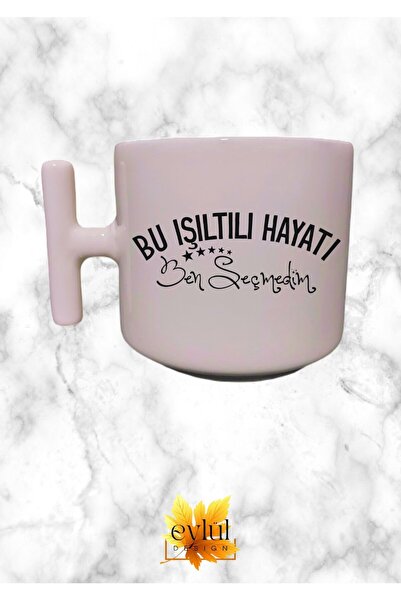 Eylül Design I Didn'T Choose This Sparkling Life Fun Cream Color T-Handle Spe...