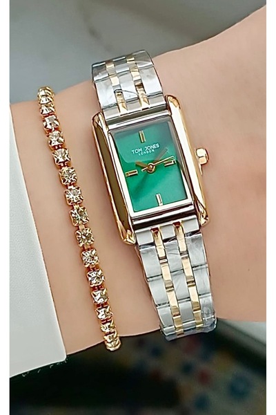 Tom Jones Orjinal 2 Yıl Garantili Kadın Kol Saati Altın Gümüş Renk Çelik Kord...