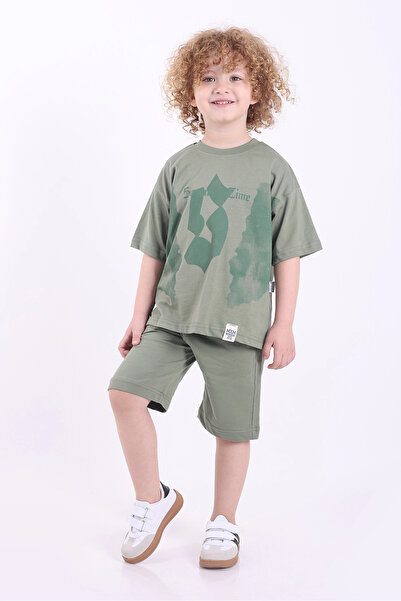 Mixima S Надрукований герб Детальний 3-6 років Oversize Хлопчачий літній комп...