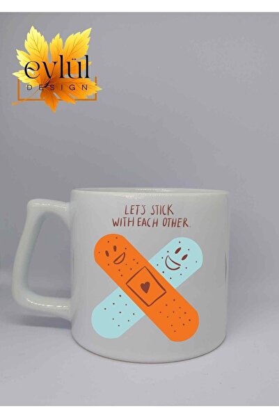 Eylül Design كوب سيراميك فاخر مطبوع بتصميم مخصص على شكل نباتات لطيفة هدية كوب...