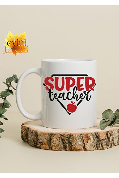 Eylül Design كوب قهوة مطبوع بتصميم خاص من Super Teacher Teacher - هدية عيد ال...