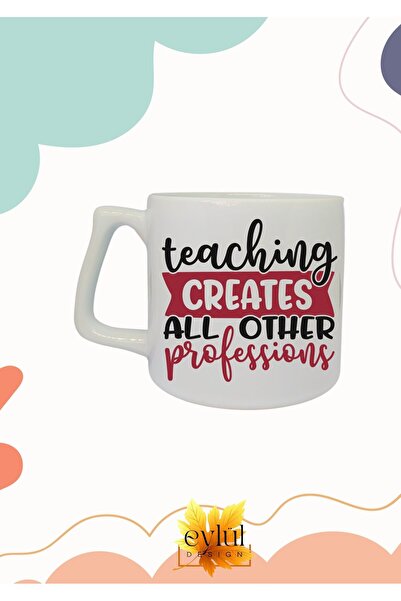 Eylül Design Teacher Themed Special Design Printed Luxury Ceramic Mug Cup Tea...