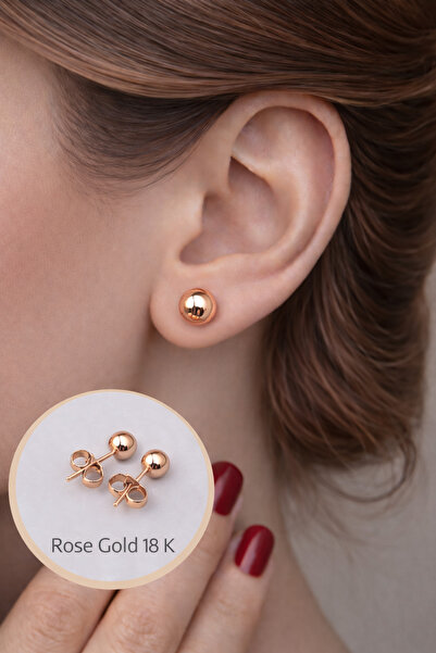 Sacce Scarves&Accessories 8 mm Top Küpe Rose Gold Renk