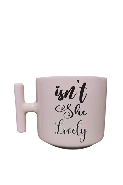 Eylül Design كوب لاتيه بتصميم خاص مع مقبض مكتوب عليه Isn't She Lovely باللون ...