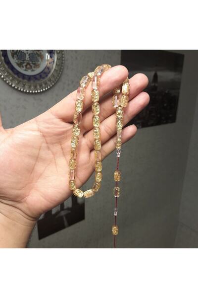 Tesbihcim 24 Ayar Altın Varaklı, Altın Parçacıklı Tesbih Özel Koleksiyon Türk...