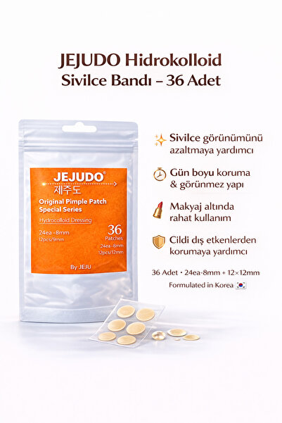 JEJUDO 36 adet şeffaf bant, Hidrokolloid bant, Akne Bandı, Akne yaması