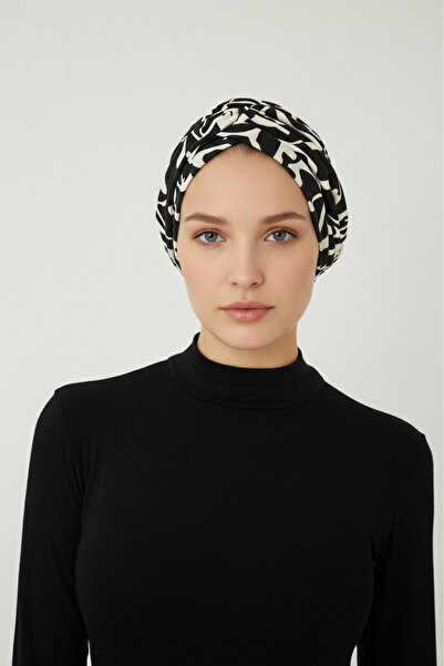 elysianfidan Shadow Dance Patterned Cross and Band Detailed Lined Ready-Made ...