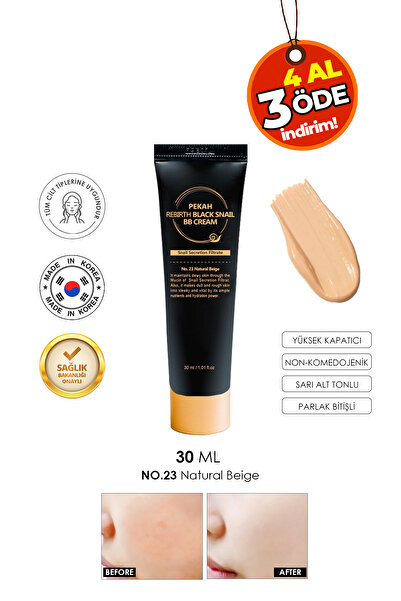PEKAH Rebirth Black Snail Extract High Coverage Bb Cream # 23 Natural Beige 3...