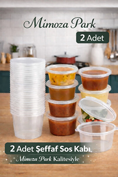 MİMOZA PARK 2 Adet Sızdırmaz 120 ml Mini Saklama Kabı Sosluk Buzluk Kabı, Et ...