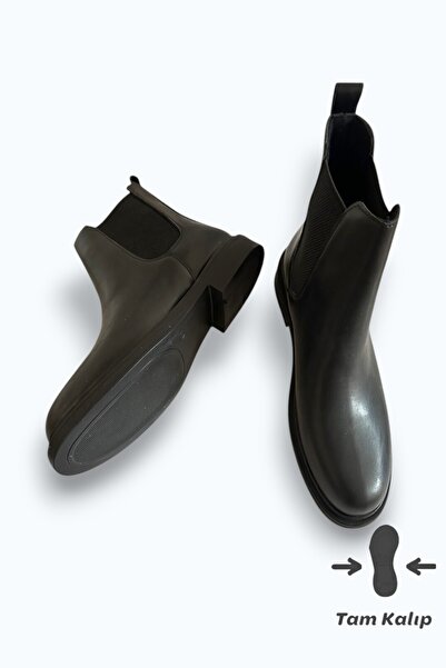 Noliva حذاء تشيلسي أسود للنساء من الجلد الصناعي المرن للاستخدام اليومي