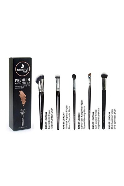 nascita Premium Yüz ve Göz Makyaj Fırça Seti 5'Li NASBRUSHSET181