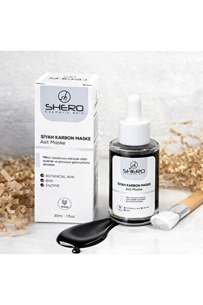 Shero Siyah Karbon Asit Maske – AHA BHA Enzim İçerikli Arındırıcı Yüz Maskesi