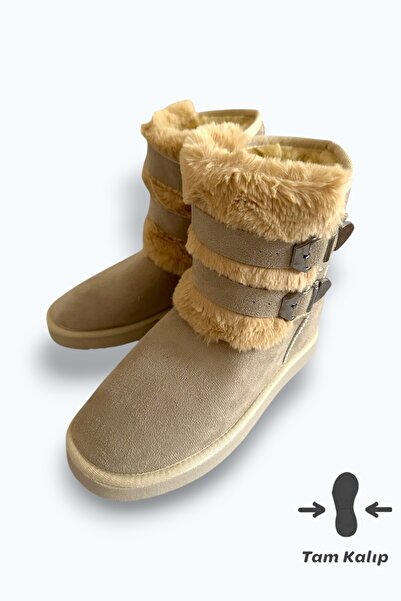 Noliva أحذية نسائية شتوية من الجلد السويدي مع فرو داخلي ونعل رفيع عالي