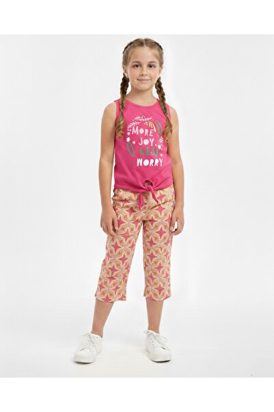 Ege Bebek طقم بناتي صيفي 2-3-4-5-6 سنوات تيريل تيريل فيسكوز سفلي نموذج قصير ت...