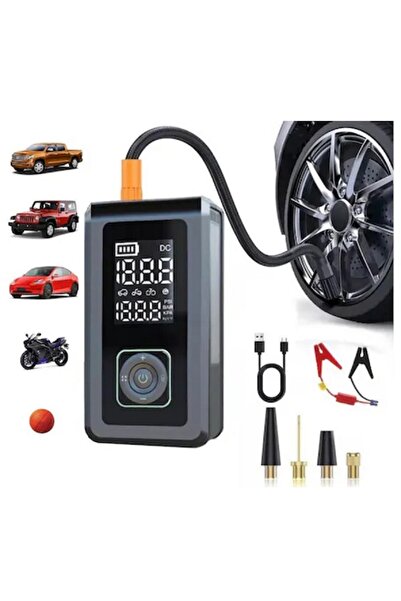 Genel Markalar 8000mAh Akü Takviye Cihazı Taşınabilir Starter Lastik Kompresö...