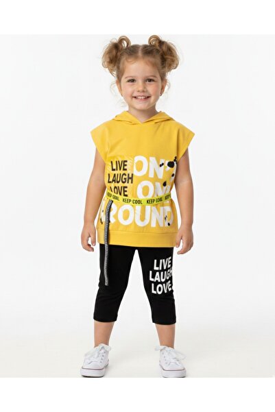 Egelite ДІВЧИНКА 2-3-4-5-6 РОКІВ З НАДРУКОМ, КАПЮШОН І ТАЙТЛІ, ЛІТНІЙ КОМПЛЕКТ