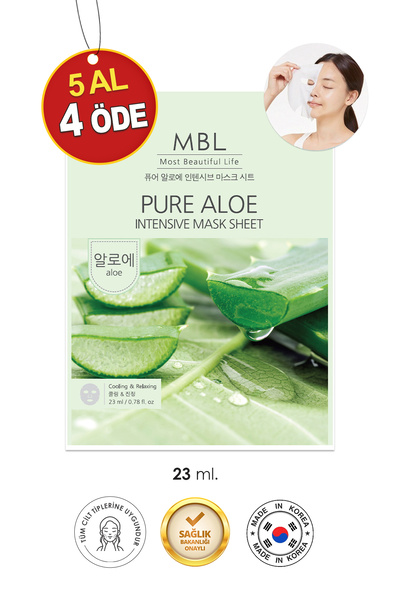 MBL Teresia MBL Pure Aloe Intensive Mask Sheet – Aloe Vera Özlü Yatıştırıcı v...