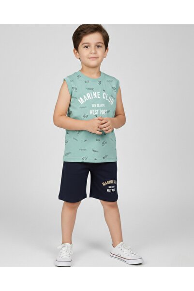 VOY KİDS Хлопчик 2-10 років, без рукавів, шорти, літній комплект з морським п...