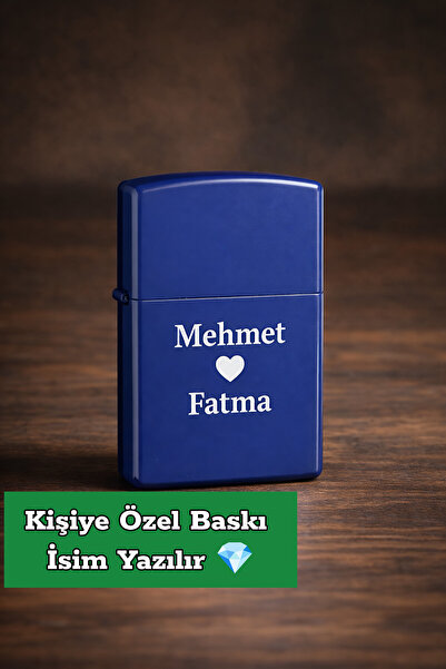 TrendÜrünlerim İsme Özel Yazılı Benzinli Çakmak Metal Gövde Rüzgar Dayanıklı