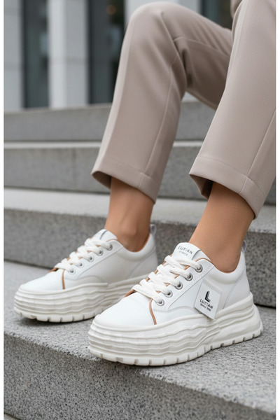 Lufian Zeta Kadın Sneaker Yüksek Konfort Rahat Taban Günlük Spor Ayakkabı Beyaz