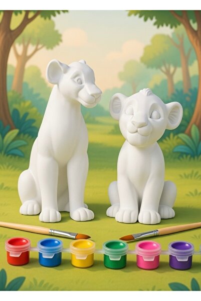 PRİNTELLA Simba & Nala Boyama Seti – Sevgililere ve Çocuklara Özel, 6 Renk Ak...