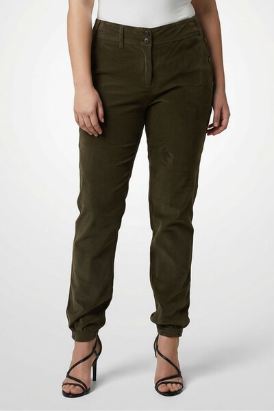 Harmont & Blaine Women Regular Fit Textured Corduroy Pants, Olive