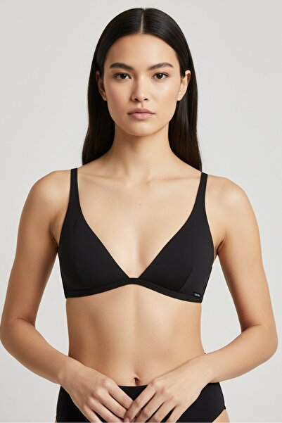 Calvin Klein Women Brand Logo Padded Bikini Top, Black