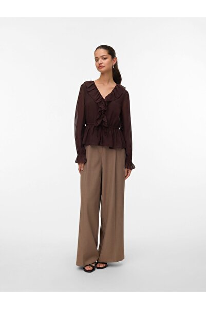 Vero Moda Hose mit weitem Beinschnitt VMALESSIA Hohe Taille Hose