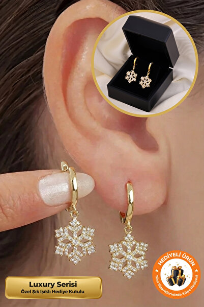 Lucente Jewellery Işıklı Hediye Kutulu Kar Tanesi 925 Ayar Gold Gümüş Kaplama...