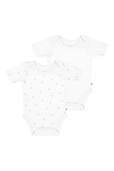 Feather 100% Organic Cotton Baby Short Sleeve 2-Piece Bodysuit Set