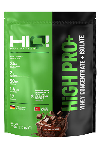 HIQ NUTRITION HIQ High Pro+ 510gr BROWNIE FLAVORED