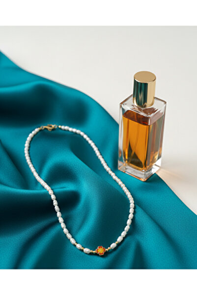 Mateo Caballo Colier perle de cultura cu accesoriu trifoi emailat