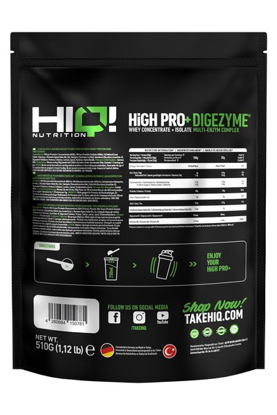 HIQ NUTRITION Hıq Hıgh Pro 510gr شوكولاتة الحليب المزدوجة
