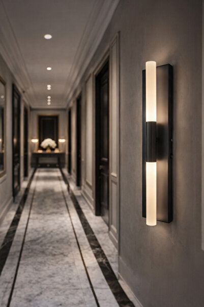 shop Zarif Modern Siyah Günışığı Ledli Pilli Aplik Duvar Apliği