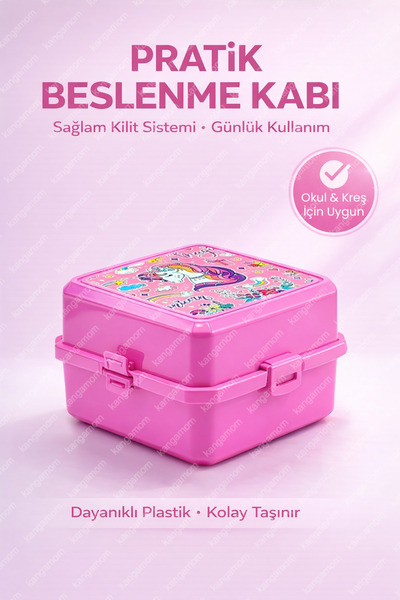 M&L LUNCH BOX 4 Bölmeli Beslenme Kutusu - Kaşık ve Çatal Setli Pratik Okul Be...