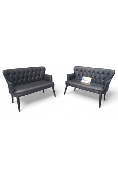 Aryans Home Mobilya Dekorasyon Ahşap Ayaklı Kollu Siyah Deri Ofis Koltuğu Bür...