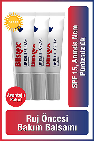 Blistex Lip Relief Cream 6ml - Dudak Bakım Kremi & Ruj Öncesi Balsam – Nem, P...