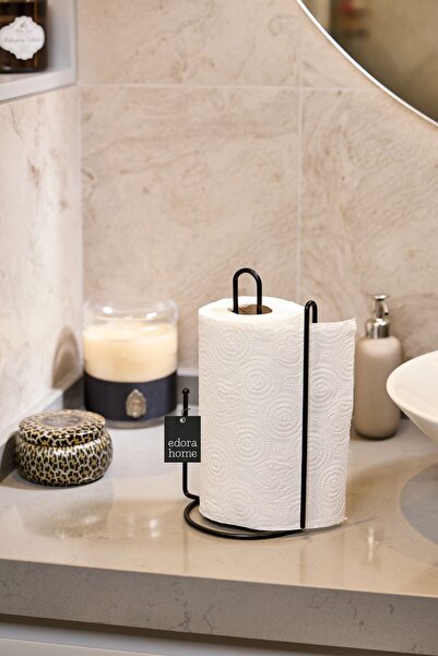 Edora Home Siyah Ayraçlı Kağıt Rulo Havluluk 25 Cm Peçetelik , Mutfak Ergonom...