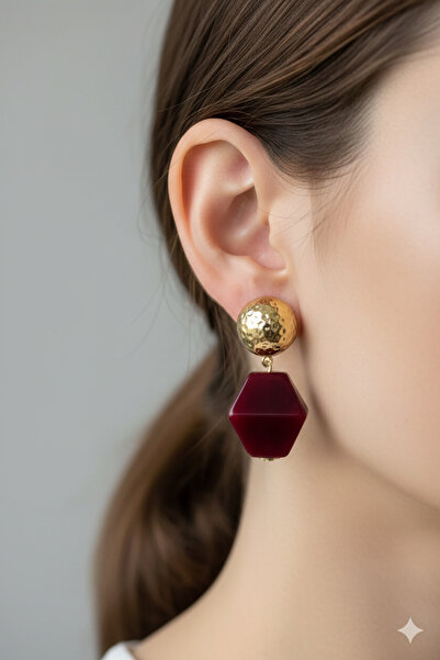 PETEK AKSESUAR أقراط مصنوعة يدويًا بتصميم أكريليك