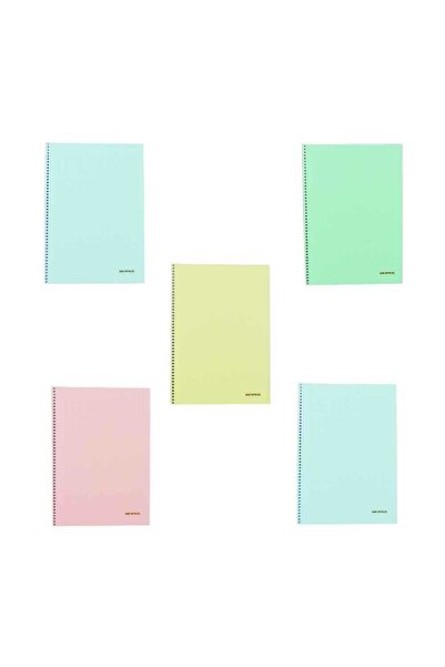 Mopak Pastel Spiralli PP Kapak A4 60 yp Kareli Defter