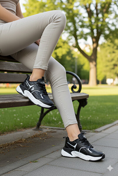 U.S. Polo Assn. Γνήσιο μαύρο γυναικείο sneaker