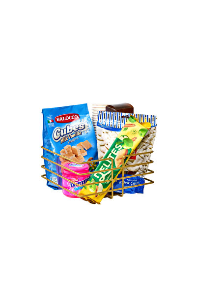 Edora Home Zlatna višenamenska ovalna kvadratna korpa sa uglovima, organizato...