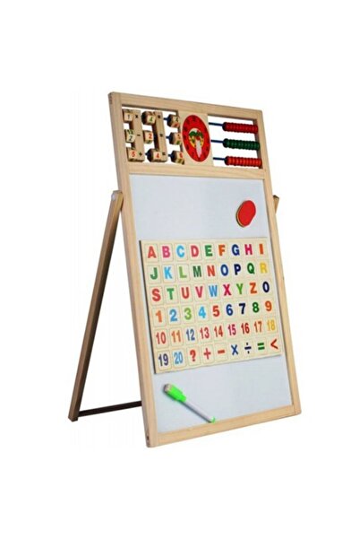 OEM Tablă educativă magnetică din lemn 5 în 1 – cu alfabet, cifre, abac și ce...