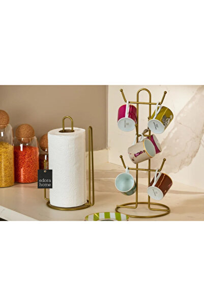 Edora Home Σετ 2 τεμαχίων ματ χρυσός οργανωτής κουζίνας με βάση για σελιδοδεί...