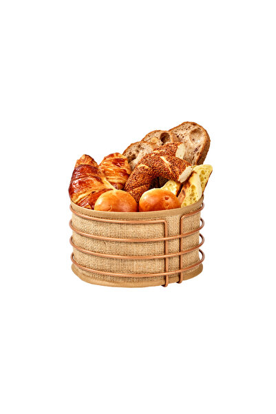 Edora Home سلة خبز مستديرة من قماش الجوت، سلة خبز ملونة - معدنية متعددة الأغر...