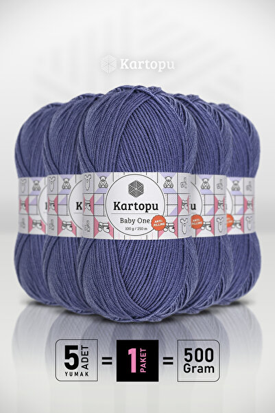 Kartopu Baby One - Светло синьо K604 - Опаковка от 5 - 100 г/250 м - Прежда з...