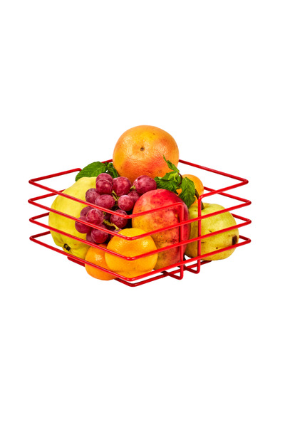 Edora Home Crveni ovalni kvadrat - korpa za voće i povrće, kuhinjski organiza...