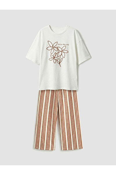 LC Waikiki Tricou și pantaloni pentru fete cu imprimeu Sparkly Choices de la ...