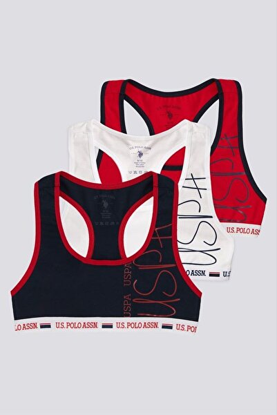 U.S. Polo Assn. Бял спортен сутиен за момиче